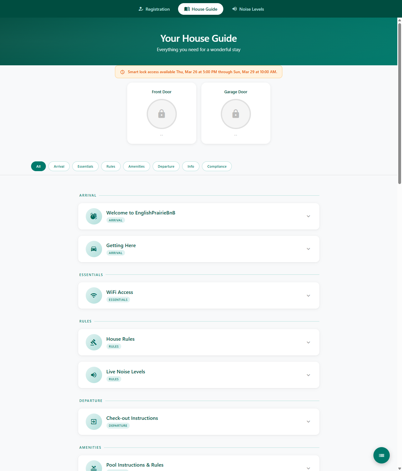 Completed registration with full guidebook access